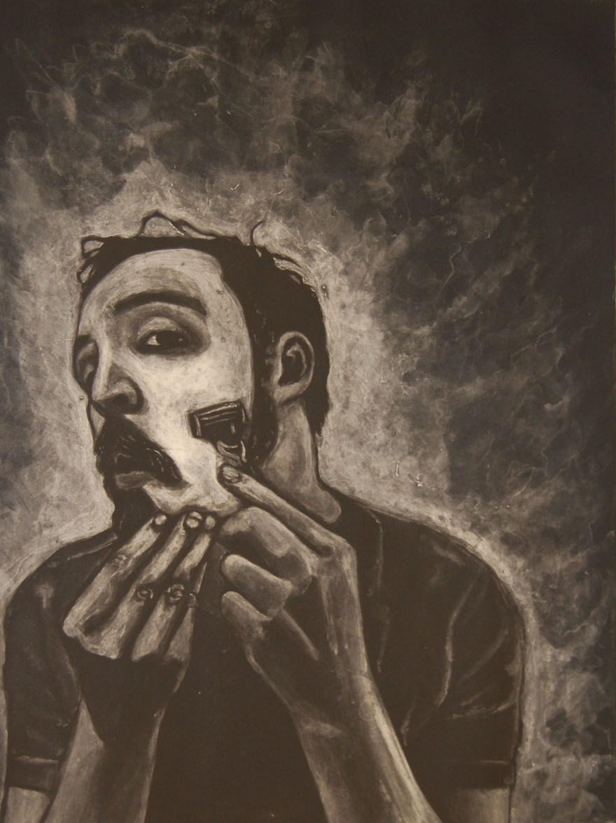self portrait shaving
